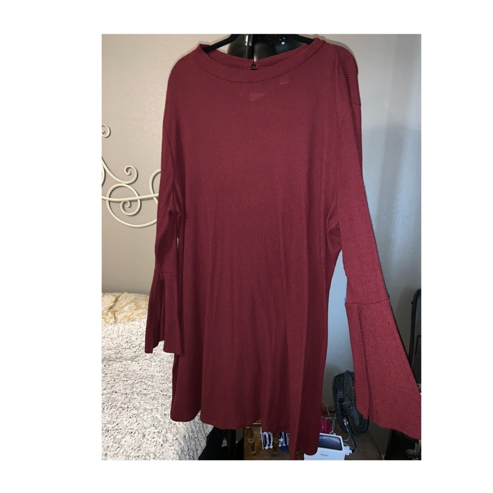 Ava & Viv burgundy sweater dress in size 3X